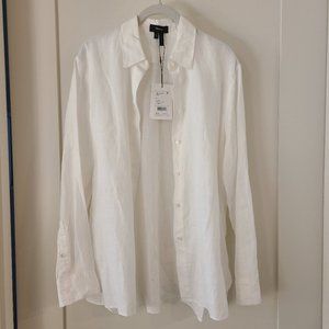 Theory Oversized Shirt in White Linen NWT